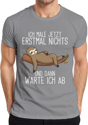 Obrázok produktu pre Zatiaľ nič nemaľujem Sloth Saying Lazybones Gift Pánske tričko, sivá, M