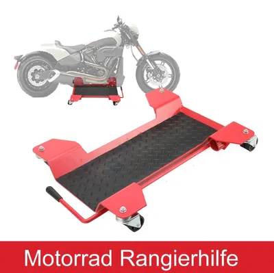 Immagine prodotto di Supporto per movimentazione motociclette - Cavalletto di sollevamento con ruote - Acciaio - Mobile - Capacità di carico: 360 kg - Ruote girevoli a 360° - Ideale per il garage