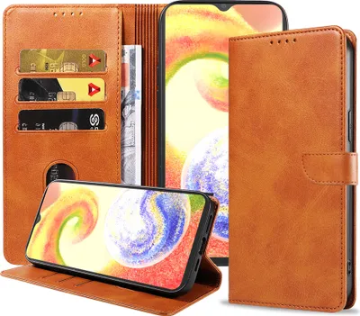 Image de Convient à Samsung
Galaxy A04 Phone Case Faux Leather with Magnetic Lip and Card Holder Book
Etui avec rabat - Marron - Smartphonics