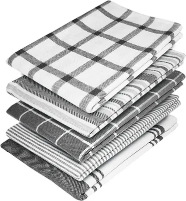 Produktbild von Set mit 5 saugfähigen Küchentüchern aus Baumwolle, 70 x 50 cm (grau)