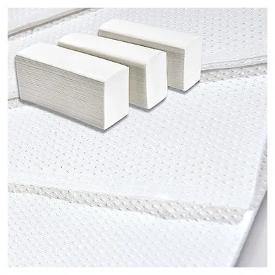 Produktbild von – Einweg-Papierhandtücher, 6 Packungen mit 150 Tüchern – Einweg-Handtücher, 100 % Zellulose, 24 cm x 23 cm, gefaltet für Papierspender