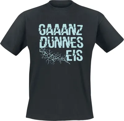 Produktbild von Sprüche T-Shirt Herren Ganz dünnes Eis schwarz L