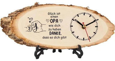 Produktbild von Holzuhr Geschenk für Opa Vatertag Geburtstag Weihnachten Naturholz
