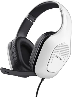 Produktbild von Trust Gaming GXT 418W Rayne Leichtes Gaming Headset für PC Xbox PS4 PS5 Switch Mobile, 50-mm-Treiber, 2-m-Kabel, 3,5-mm-Audioanschluss, Over-Ear Kopfhörer mit Kabel, Weiß