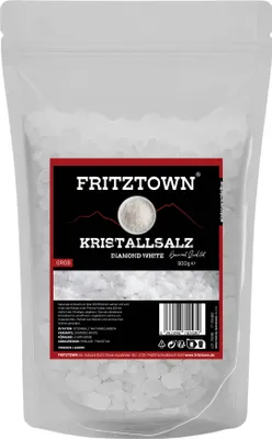 Produktbild von FRITZTOWN® Kristallsalz bekannt als  Diamond White 2-5mm grob 900g