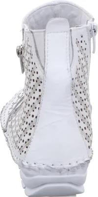 Produktbild von Gemini Damen Stiefelette aus Leder mit Lochmuster und Reißverschluss 382642-01, Größe:41 EU, Farbe:Weiß