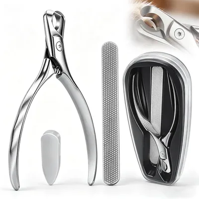 Produktbild von Krallenschere für Haustiere, Edelstahl, mit Nagelfeile, für kleine und mittlere Hunde
