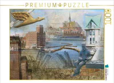 Produktbild von CALVENDO Puzzle Kappeln - Zwischen Ostsee und Schlei | 1000 Teile Lege-Größe 64x48cm Foto-Puzzle für glückliche Stunden
