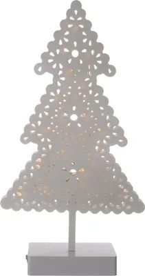Produktbild von LED Leuchte Tannenbaum Tanne weiß 20 LED´s Batteriebetrieb 38 cm Weihnachtsbaum