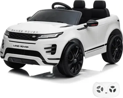 Produktbild von Range Rover Evoque Kinder Elektroauto 12V (1–6 Jahre) – Offiziell Lizenziert, mit Fernbedienung, EVA-Reifen & Ledersitz – Kinder Elektrofahrzeug SUV – Weiß