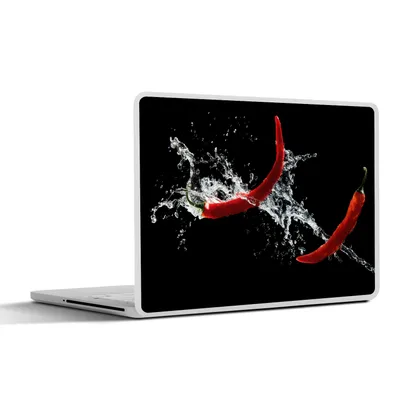 Produktbild von MuchoWow® Laptop Aufkleber Sticker Cover Chilischote - Stilleben - Wasser - Schwarz - Rot 30x22 cm - Laptop-Sticker