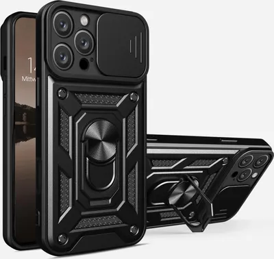 Produktbild von Armor Handyhülle für Apple iPhone 15 Pro Max Kameraschutz Handy Panzer Case Cover Schutzhülle Outdoor Farbe: Schwarz