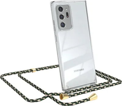 Produktbild von EAZY CASE Handykette kompatibel mit Samsung Galaxy Note 20 Ultra / Note 20 Ultra 5G, Handyhülle mit Umhängeband, Handykordel, Schutzhülle Clear, Band in Grün