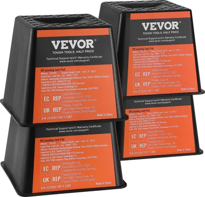 Obrázek produktu pro VEVOR blok zvedáku pro obytné automobily, cestovní příslušenství pro obytné automobily, 4 balení zvedáků s nosností 2721 kg na blok zvedáku pro obytné automobily, pro každý zvedák, sloupek, patku a sedlo