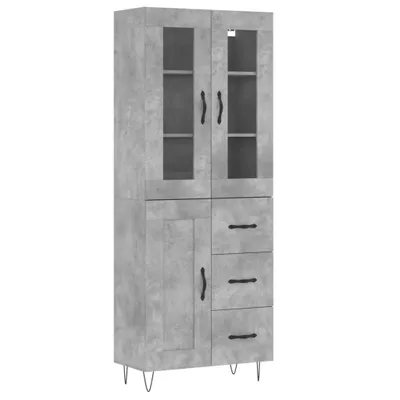 Obrázek produktu pro Skříň highboard betonově šedá 69,5x34x180 cm kompozitní dřevo