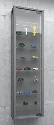 Produktbild von VCM Glasvitrine hängend | Vitrine Glas mit ESG-Sicherheitsglas | Maße ca. H. 115 x B. 33 x T. 18 cm| Hängevitrine Glas | Modern und platzsparend | Glas Vitrinenschrank -  Stano Maxi