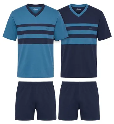 Produktbild von LE JOGGER Pyjama 4 -teilig blau, marine Größe 52/54, KI-generiertes Bild