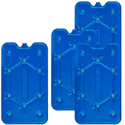 Produktbild von BigDean 4er Set Flache Kühlakkus je 400ml groß - 12h Lange Kühlung - perfekt für Kühltasche & Kühlbox - 25 x 14 x 1,5 cm - Kühlelemente Kühlpacks