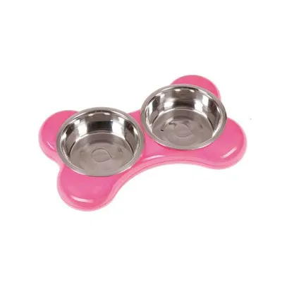Produktbild von Karlie Flamingo The Bone Bowl Doppelnapf - 2 x 1.500 ml Pink
