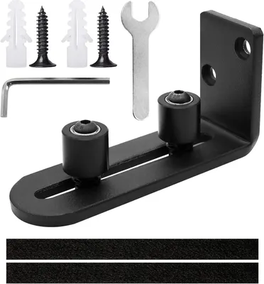 Imagen del producto de Guía ajustable para puertas correderas, fabricada en acero al carbono, con tornillos, para puertas correderas