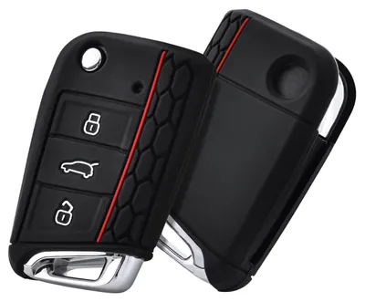 Produktbild von Autoschlüssel Hülle Silikon für VW Golf 7 Polo Tiguan Skoda Schwarz