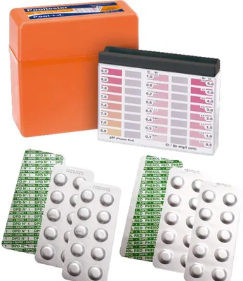 Produktbild von Pooltester Chlor/Brom & pH Messbesteck mit je 30 Messtabletten DPD 1/ Phenol Red