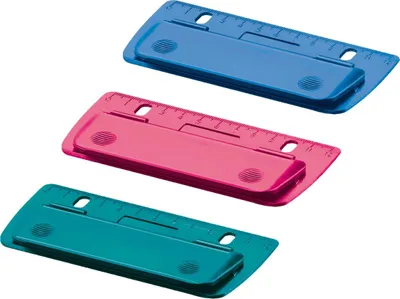 Produktbild von 12 Herlitz Taschenlocher / Mini Locher / abheftbar / 3 verschiedene Farben