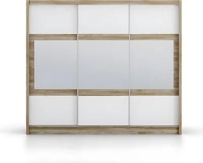 Produktbild von Vente-unique LEOVIA, Garderobe, 8 Regale, 3 Tür(en), Weiß, Holz, Partikelbord, Melamin