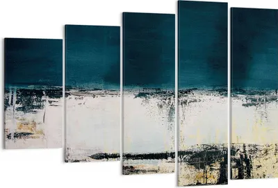 Produktbild von Bild auf Leinwand - Leinwandbild - 5 Teile - Abstraktion gerieben schwarz - 150x100cm - Wand Bild - Wanddeko - Wandbilder - Leinwanddruck - Bilder - Wanddekoration - Leinwand bilder - EG150x100-4381