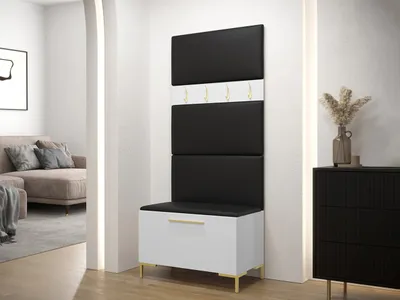 Obrázek produktu pro Nábytek do předsíně s čalouněnými panely ANDORA 3 - bílý / černá