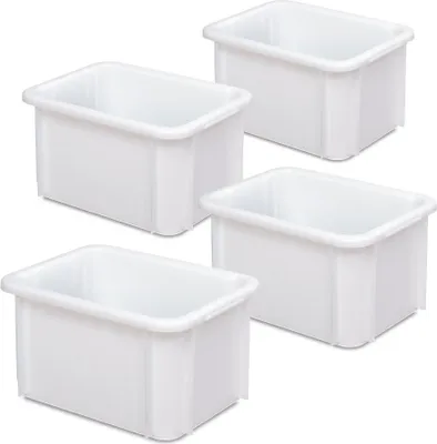 Produktbild von 4 Schwerlastbehälter, LxBxH 400x300x215 mm, weiß, 18 Liter, geschlossen