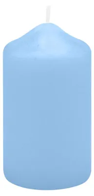Produktbild von Spitzkopf Stumpen Kerzen Blue Bell Hellblau 9 x Ø 5 cm, 12 Stück
