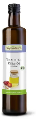 Produktbild von Mynatura Traubenkernöl – Vielseitiges Öl für Küche, Haut- und Haarpflege - 250ml - 1 Flasche