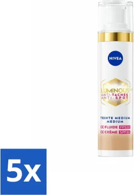 Produktbild von NIVEA – Cellular LUMINOUS 630 CC Cream Medium – Getönte Tagescreme – Gegen Pigmentflecken – LSF 30 – 40 ml - Vorteilspack - 5 Stücke