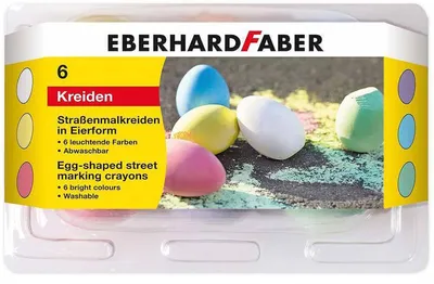 Productafbeelding van EBERHARD FABER 526510 Wegkrijt in eivorm, set van 6 stuks