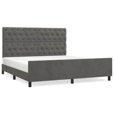 Obrázek produktu pro vidaXL Rám postele bez matrace tmavě šedý 160x200 cm sametový