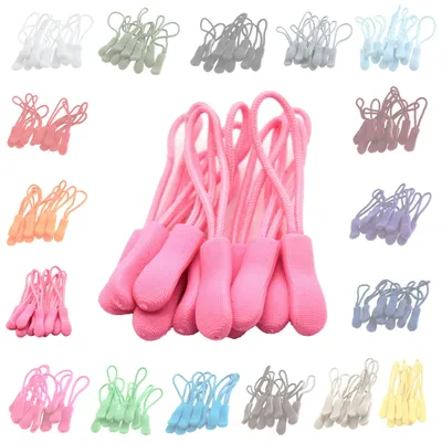 10 Zipper Schlaufen für Reißverschlüsse rosa