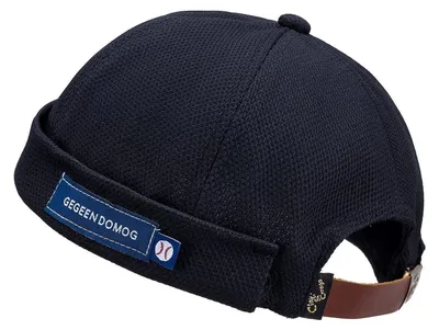 Produktbild von Docker Cap Herren Damen Verstellbar Kappe Ohne Schirm Seemannsmütze 54-60 cm Schwarz Sportbaumwolle