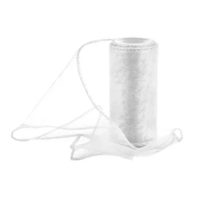 Produktbild von Organzastoff in Weiß, 12 cm Breite und 10 Meter Länge für Bastel- und Dekoarbeiten