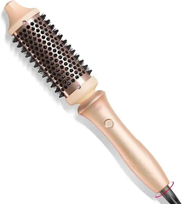 Productafbeelding van Thermoborstel - Roze - Verwarmde Ronde Krultang - 2-in-1 Haartang - Voor Alle Haartypes