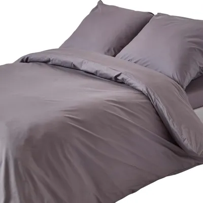 Produktbild von HOMESCAPES Bettwäsche Set anthrazit, Fadendichte 200, 150 x 200 cm