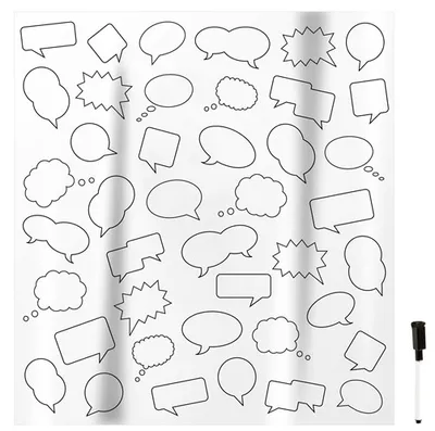 Produktbild von Duschvorhang Sprechblase inkl. Stift zum Beschriften & 12 Haken