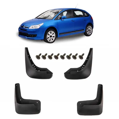 Produktbild von Schmutzfänger 4er-Set mit Befestigungssatz passend für CITROEN C4 I 2004-2010 HATCHBACK