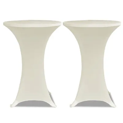 Immagine prodotto di vidaXL 2 x copritavolo per tavolo da bar copritavolo elastico Ø70 cm color crema