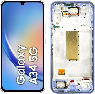 Produktbild von Original AMOLED Display Touchscreen Bildschirm Rahmen Violett / Lila für Samsung Galaxy A34 5G A346B & Werkzeug