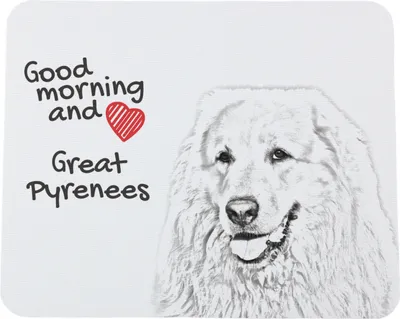 Produktbild von Pyrenäenberghund, Patou - Mauspad mit Druck, personalisiertes Mauspad mit Hund, einzigartiges Gadget für Büroangestellte von Art-Dog.