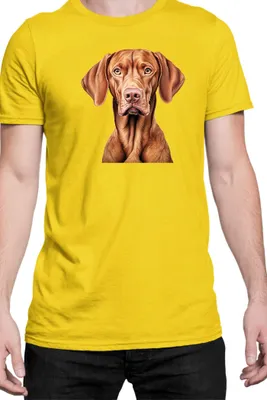 Produktbild von Herren T-Shirt Dogs Breeds Vizsla Dog Breed 005, Man L / Gelb