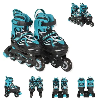Produktbild von Byox Inliner 2 in 1 Double blau Rollschuhe, PolyurethanRollen, ABEC-5 Lager, verstellbar