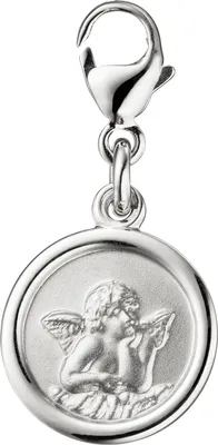 Produktbild von Einhänger Charm Engel Schutzengel 925 Silber matt Anhänger für Bettelarmband