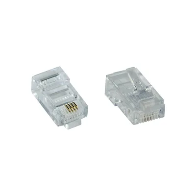 Produktbild von InLine Modularstecker 8P4C RJ45 zum Crimpen auf Flachkabel (ISDN) 100er Pack, RJ45, Transparent, 1 x 2 x 1 mm, 2 g, 1 mm, 2 mm